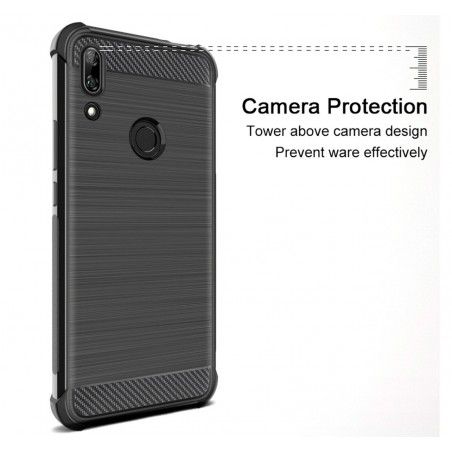 Funda Gel Tpu Anti-Shock Carbon Negra para Huawei P Smart Z