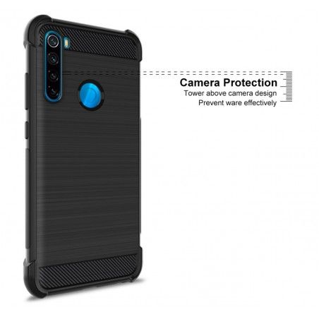 Funda Gel Tpu Anti-Shock Carbon Negra para Xiaomi Redmi Note 8T