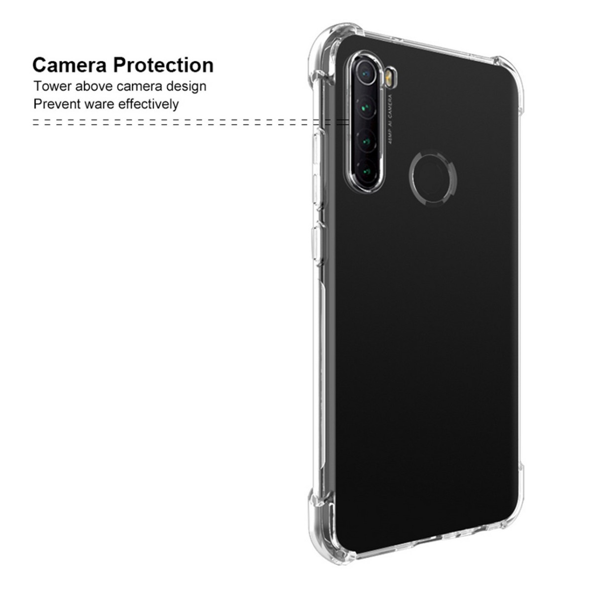 Funda Gel Tpu Anti-Shock Transparente para Xiaomi Redmi Note 8T