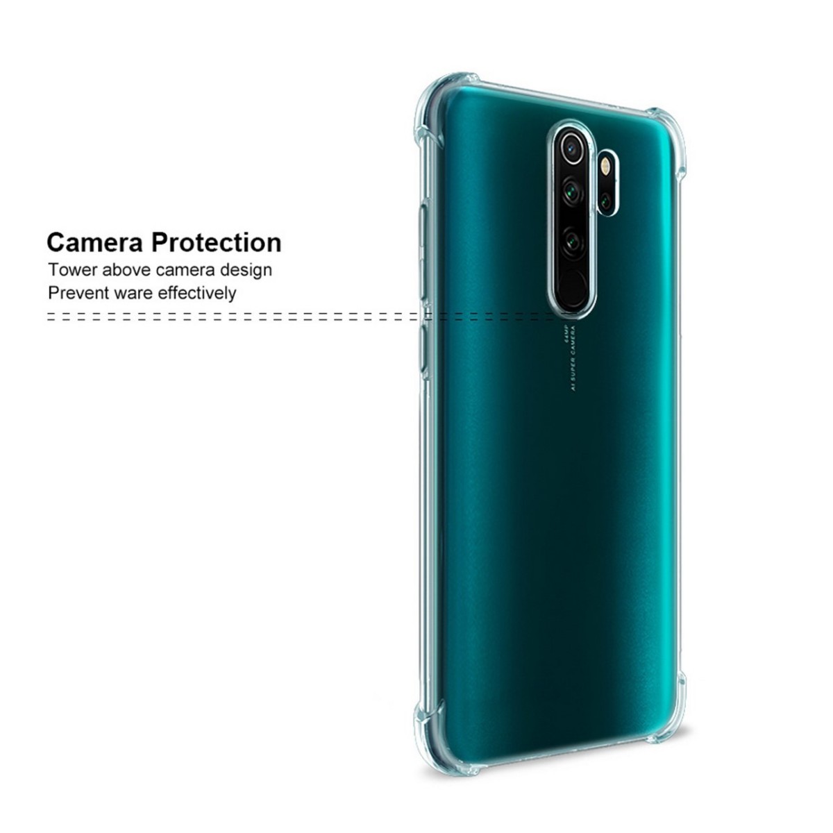 Funda Gel Tpu Anti-Shock Transparente para Xiaomi Redmi Note 8 Pro