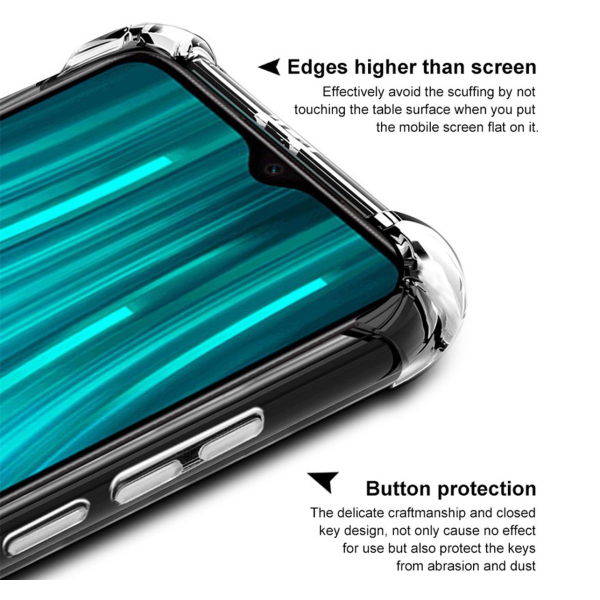 Funda Gel Tpu Anti-Shock Transparente para Xiaomi Redmi Note 8 Pro