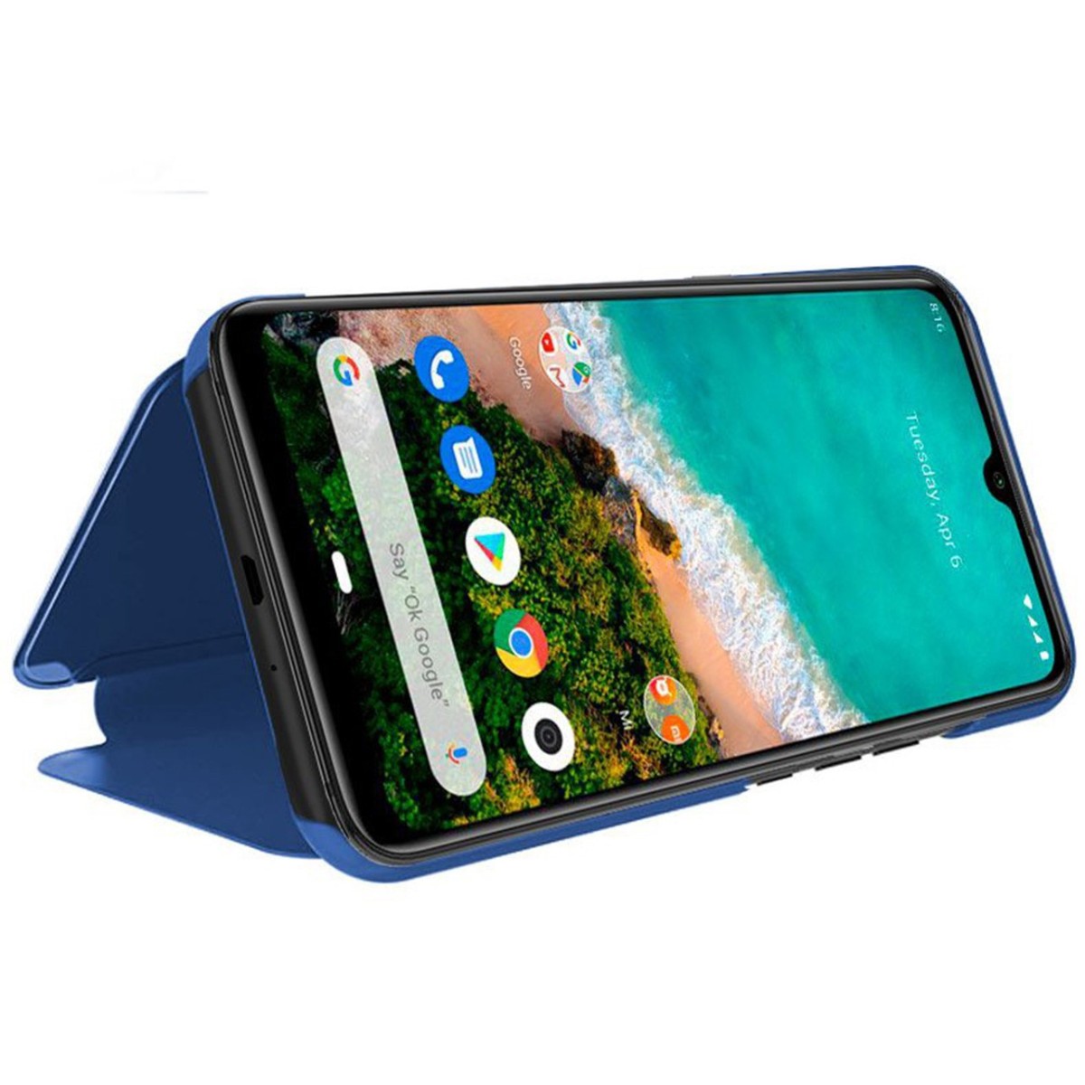 Funda Flip Cover Clear View para Xiaomi Mi 9 Lite color Azul