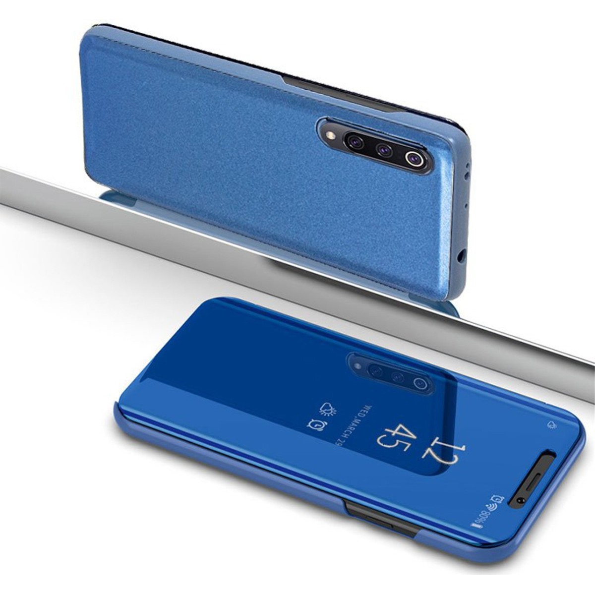 Funda Flip Cover Clear View para Xiaomi Mi 9 Lite color Azul