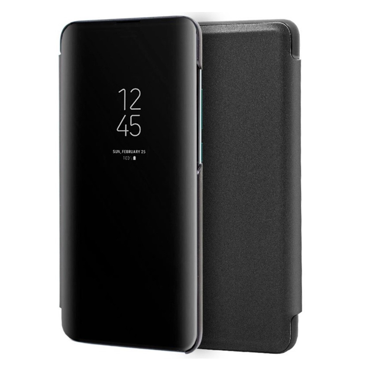 Funda Flip Cover Clear View para Xiaomi Mi 9 Lite color Negra