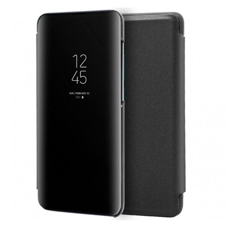 Funda Flip Cover Clear View para Xiaomi Mi 9 Lite color Negra