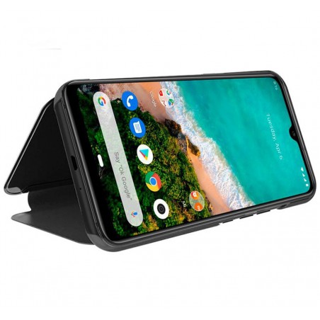 Funda Flip Cover Clear View para Xiaomi Mi 9 Lite color Negra