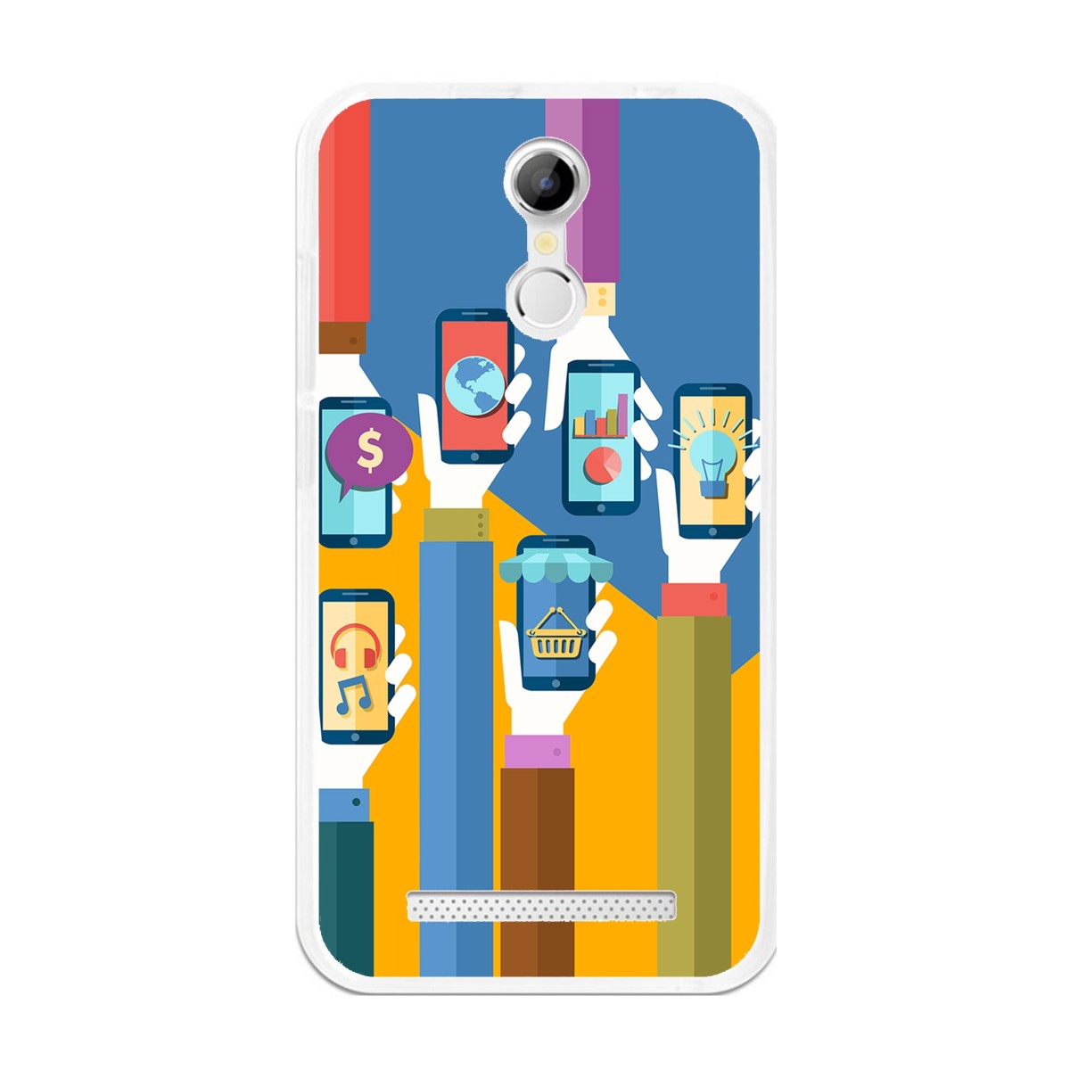 Funda Gel Tpu para Homtom H17 / H17 Pro Diseño Apps Dibujos