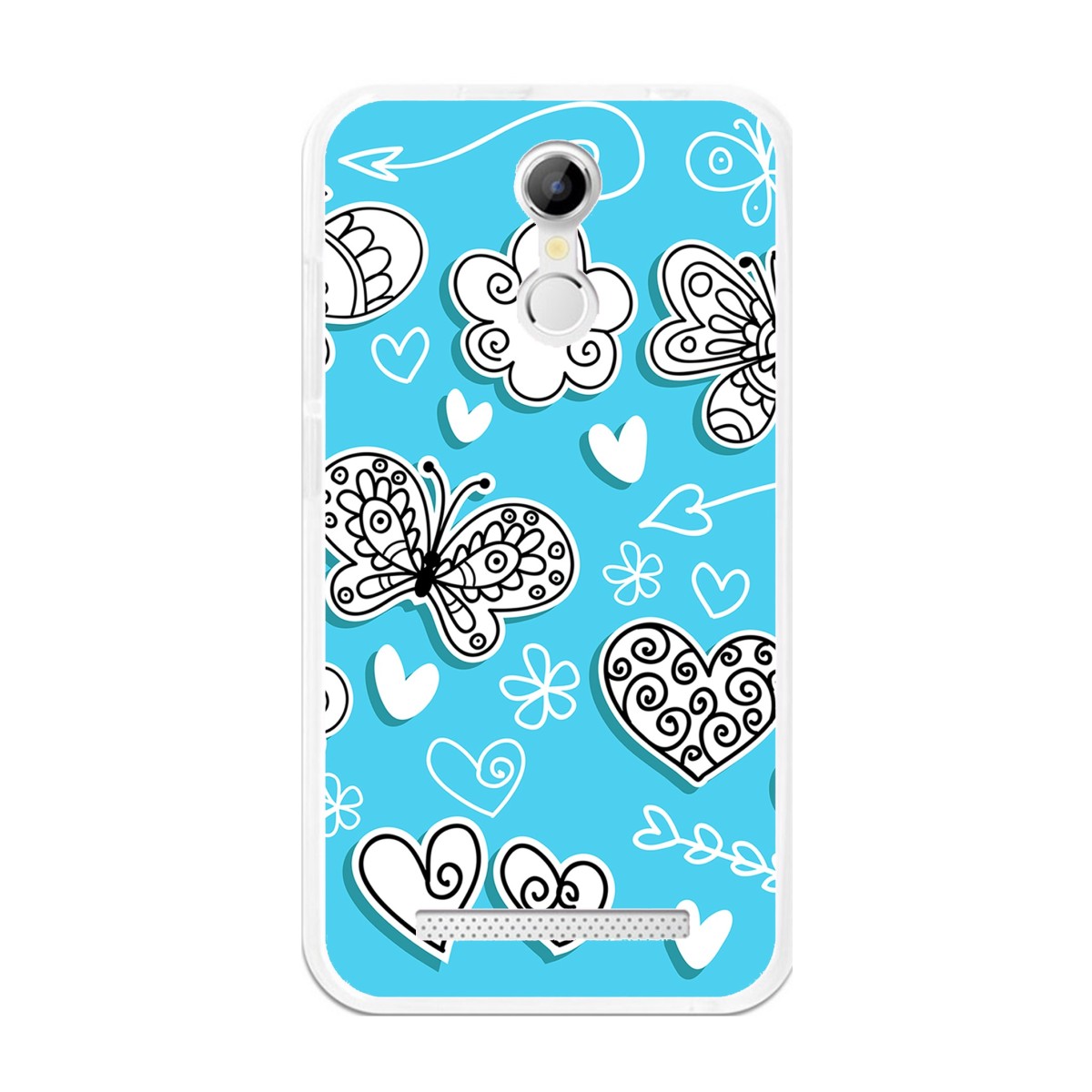 Funda Gel Tpu para Homtom H17 / H17 Pro Diseño Mariposas Dibujos
