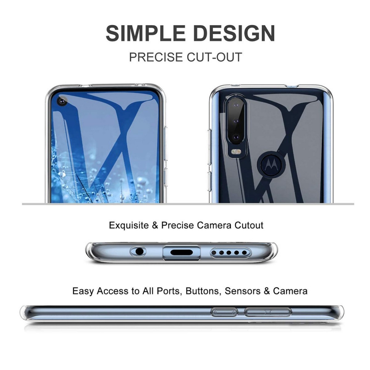 Funda Gel Tpu Fina Ultra-Thin 0,5mm Transparente para Motorola One Action