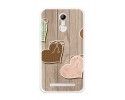 Funda Gel Tpu para Homtom H17 / H17 Pro Diseño Corazones Madera Dibujos