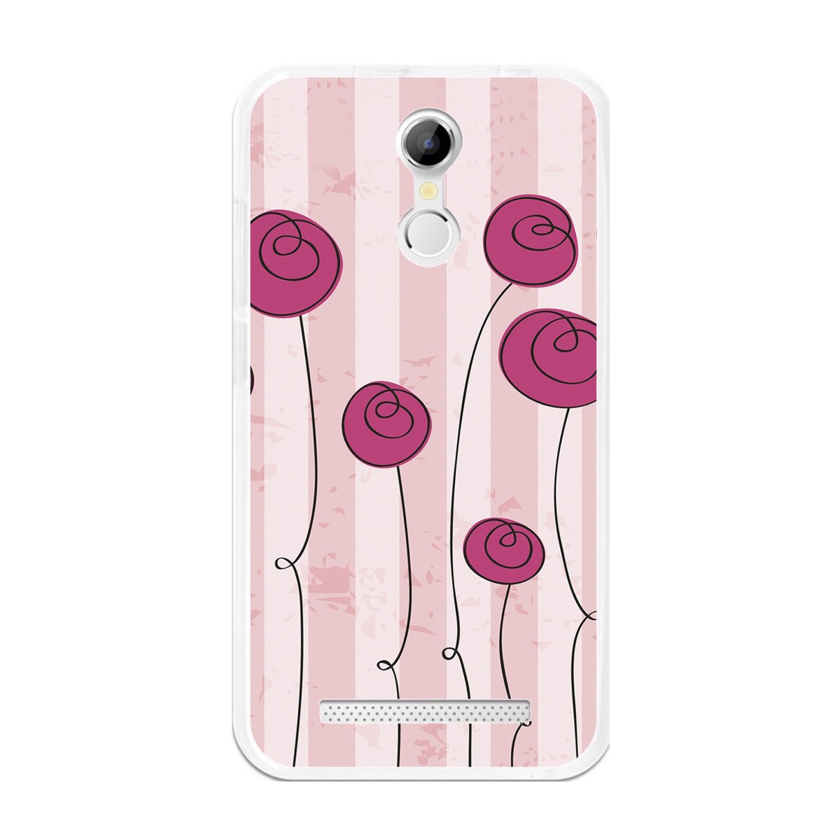 Funda Gel Tpu para Homtom H17 / H17 Pro Diseño Flores Vintage Dibujos