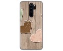 Funda Gel Tpu para Xiaomi Redmi Note 8 Pro diseño Corazones Madera Dibujos