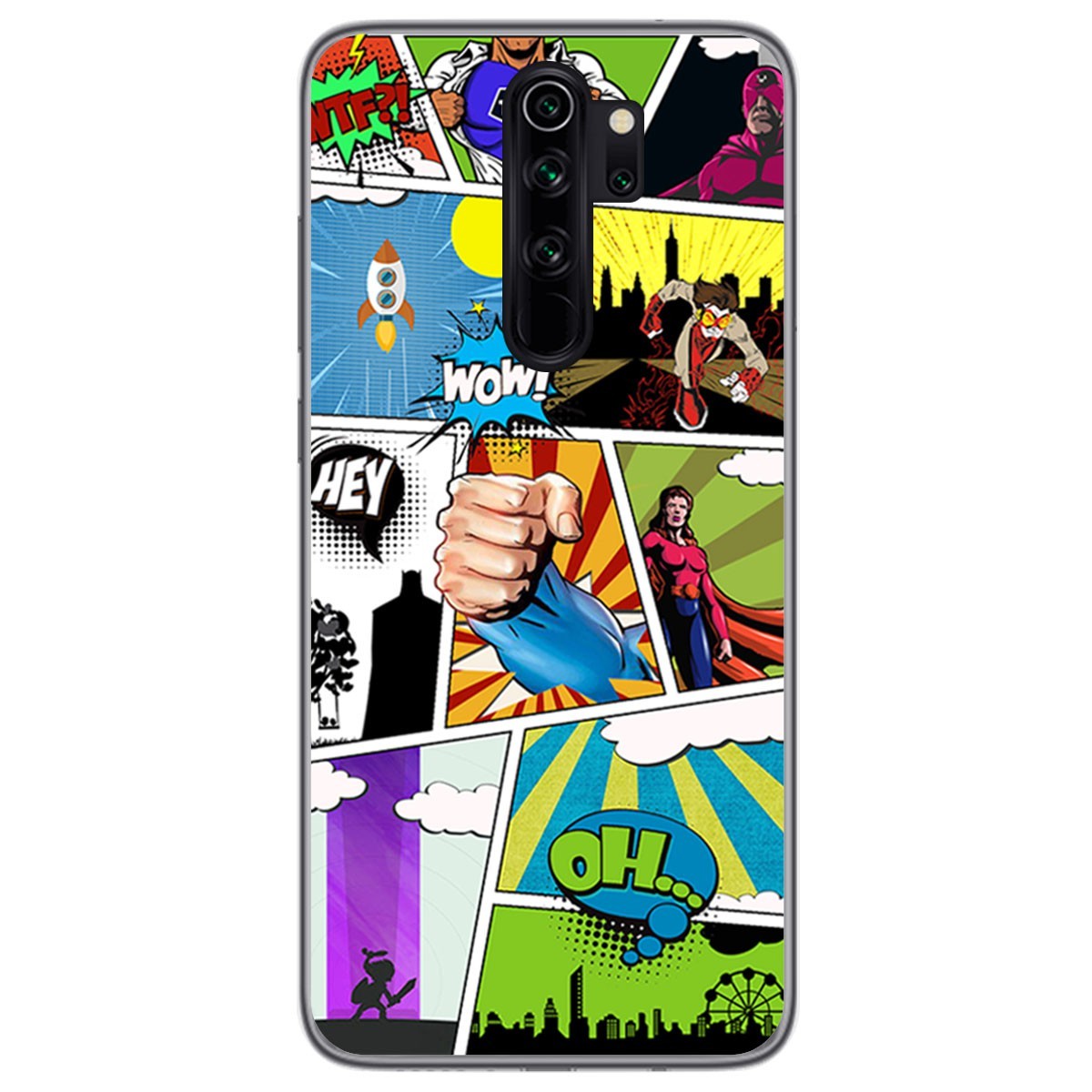 Funda Gel Tpu para Xiaomi Redmi Note 8 Pro diseño Comic Dibujos