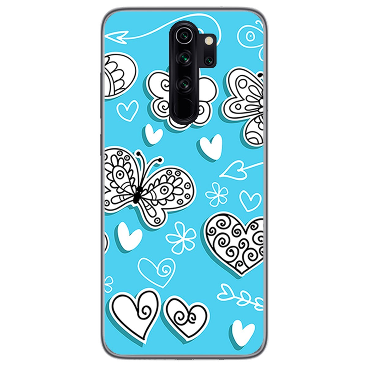 Funda Gel Tpu para Xiaomi Redmi Note 8 Pro diseño Mariposas Dibujos