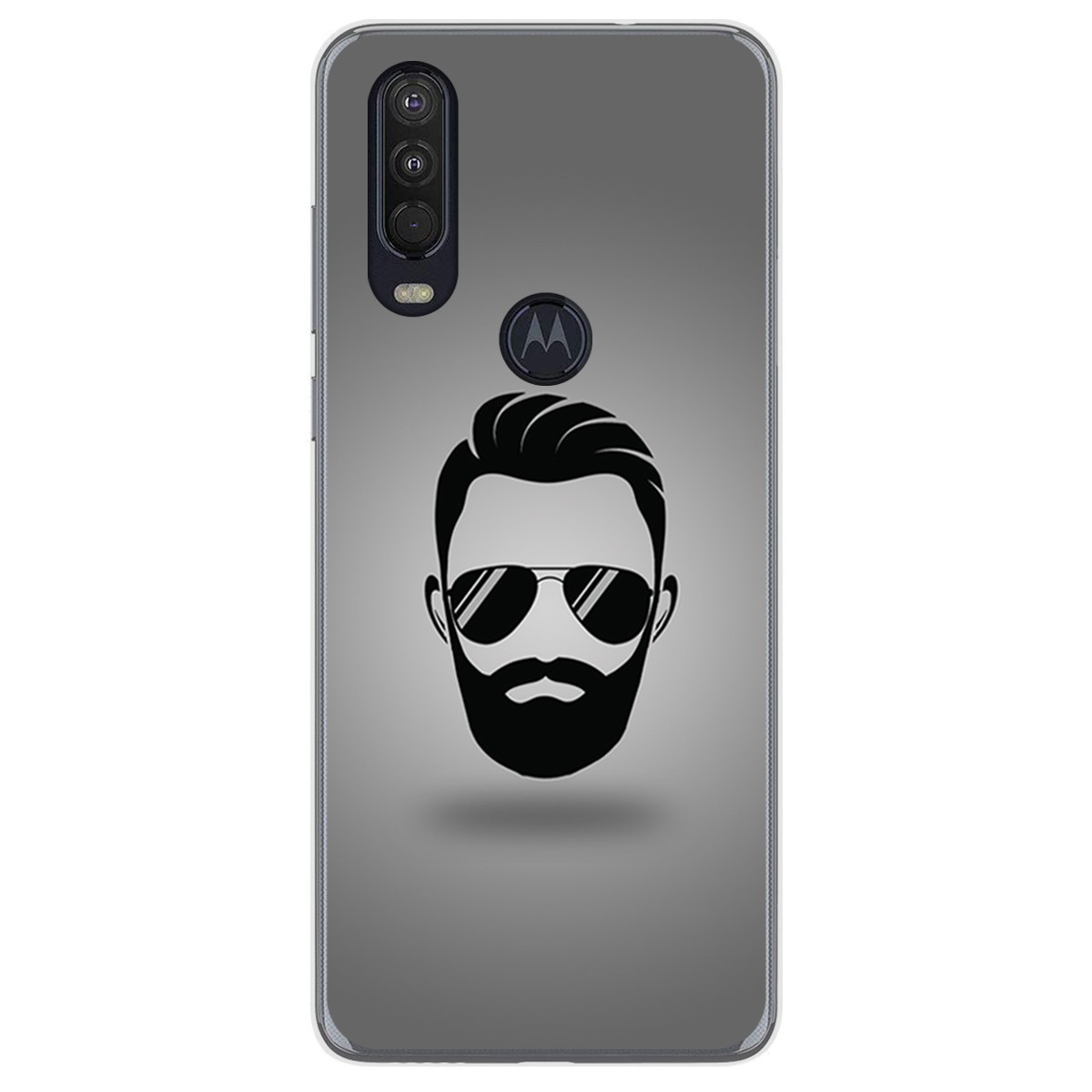 Funda Gel Tpu para Motorola One Action diseño Barba Dibujos