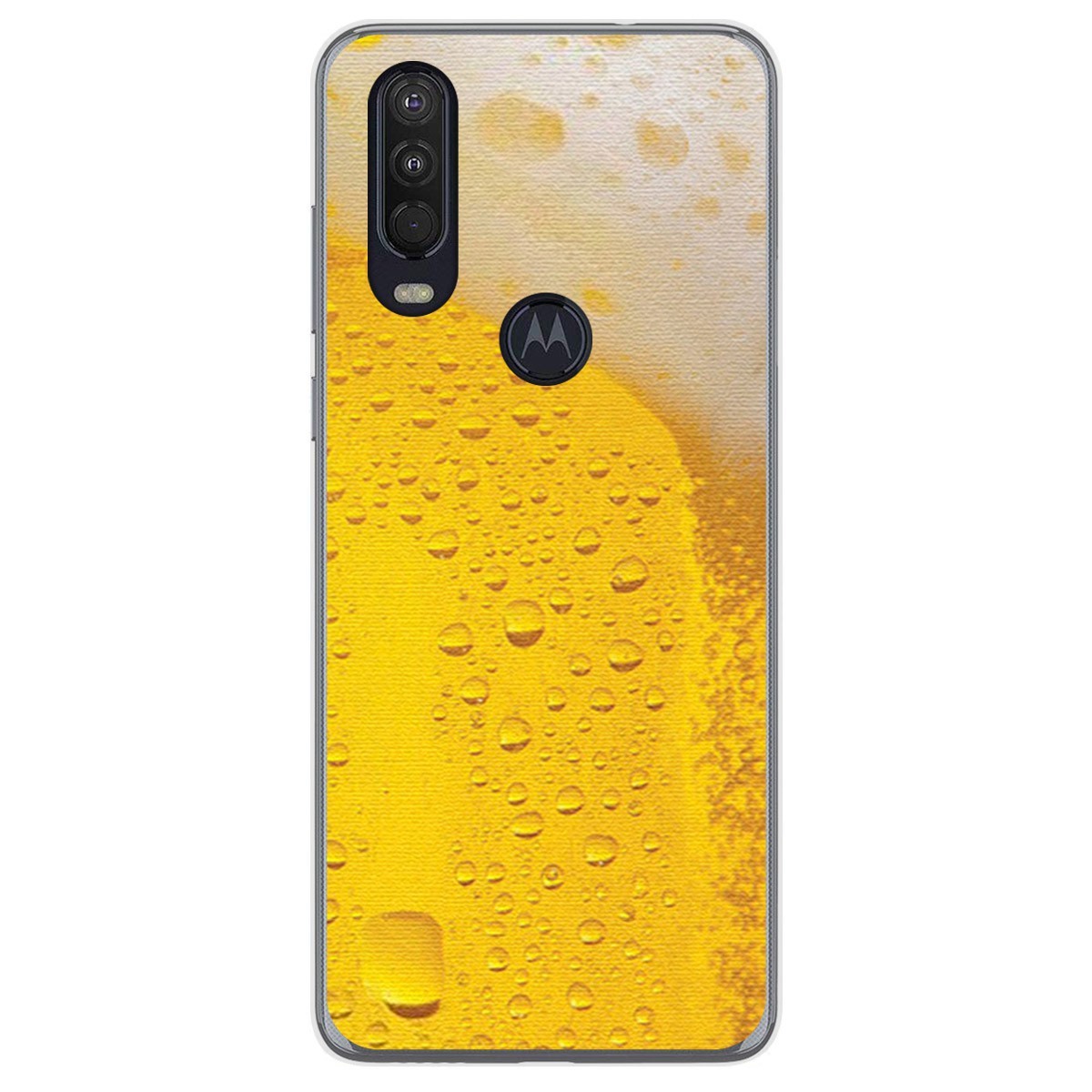 Funda Gel Tpu para Motorola One Action diseño Cerveza Dibujos