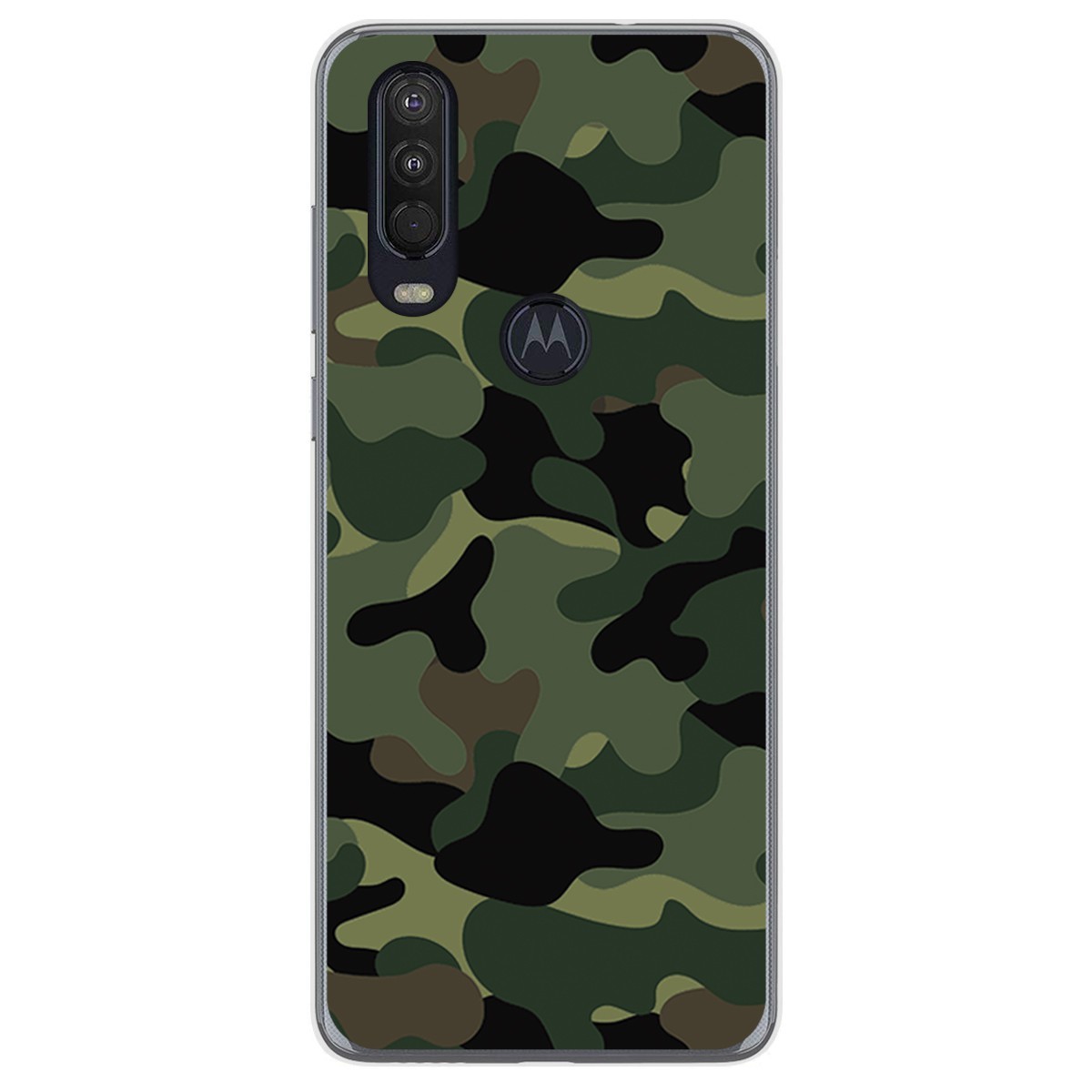 Funda Gel Tpu para Motorola One Action diseño Camuflaje Dibujos