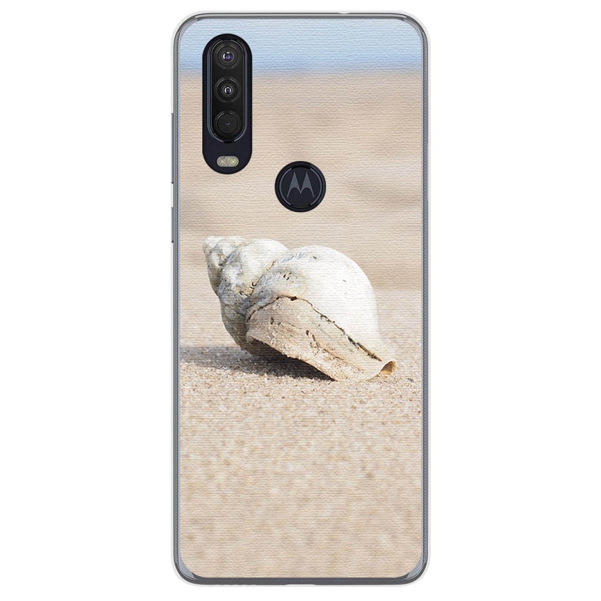 Funda Gel Tpu para Motorola One Action diseño Concha Dibujos