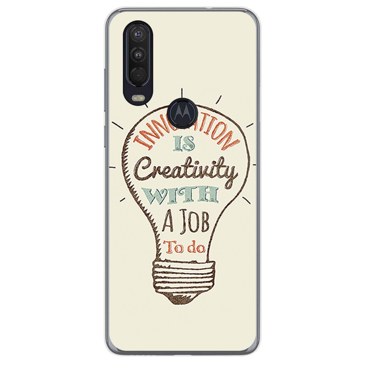 Funda Gel Tpu para Motorola One Action diseño Creativity Dibujos