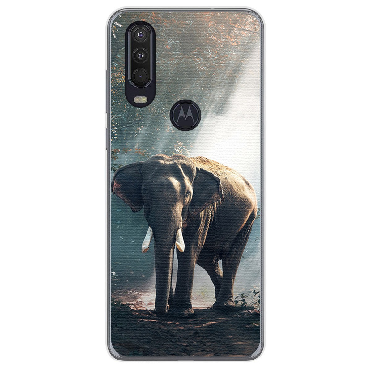 Funda Gel Tpu para Motorola One Action diseño Elefante Dibujos