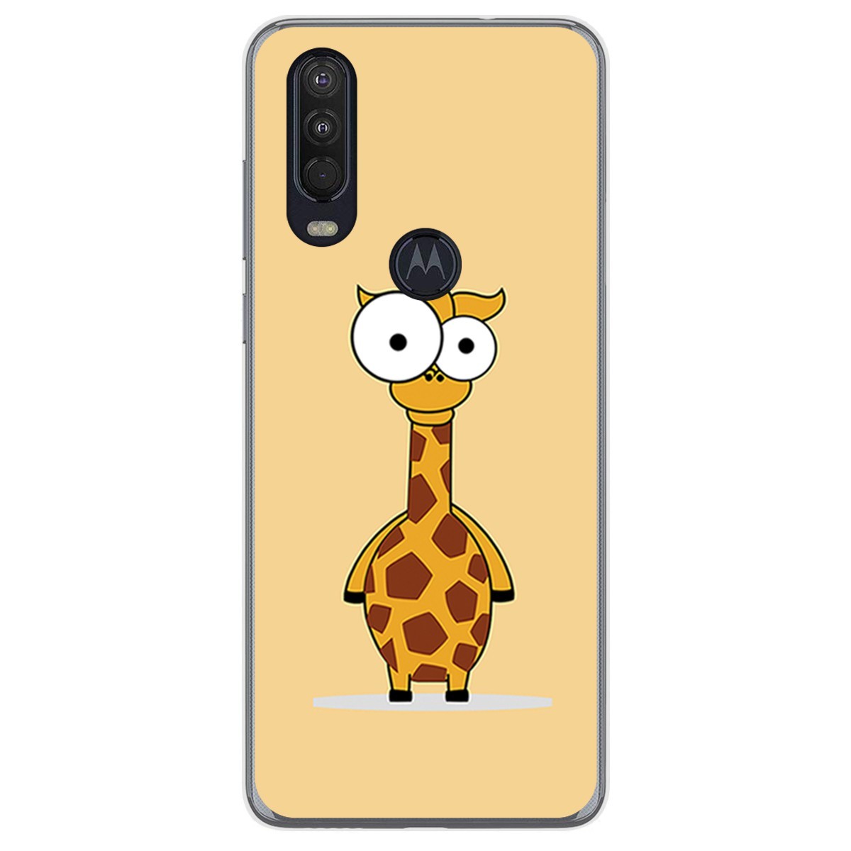 Funda Gel Tpu para Motorola One Action diseño Jirafa Dibujos