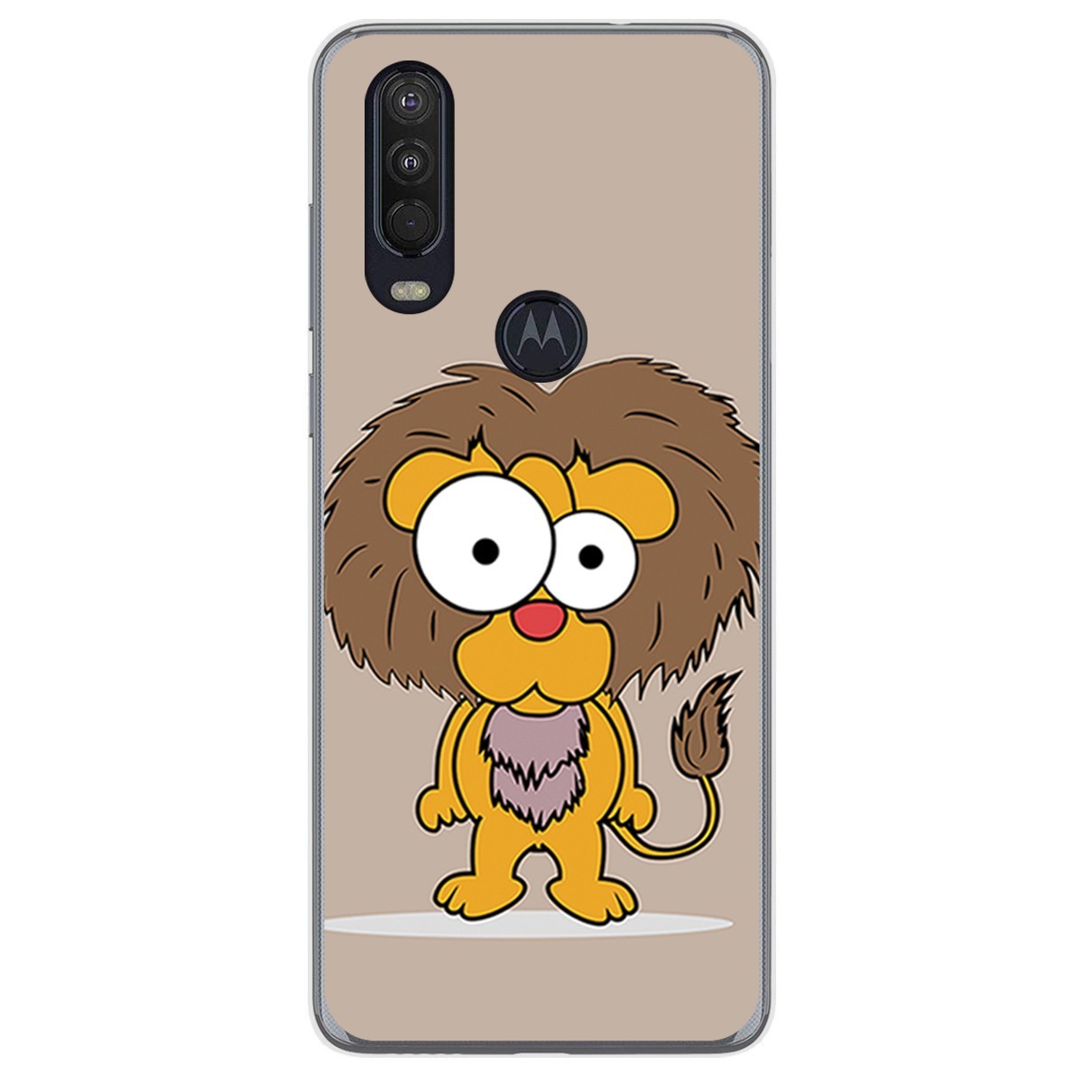 Funda Gel Tpu para Motorola One Action diseño Leon Dibujos