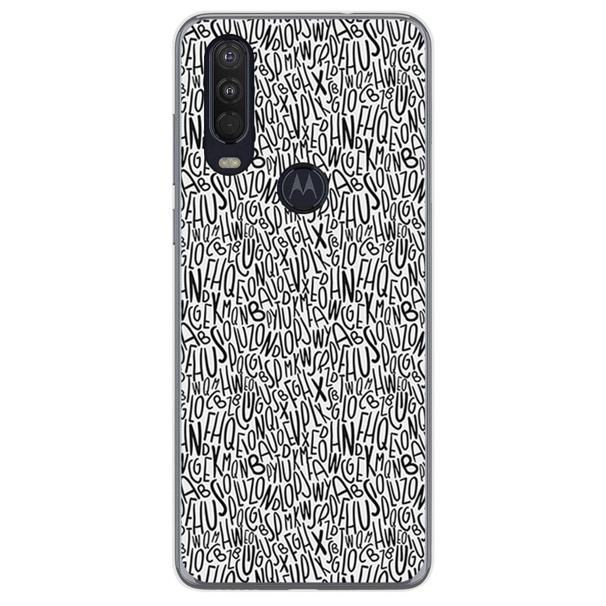 Funda Gel Tpu para Motorola One Action diseño Letras Dibujos