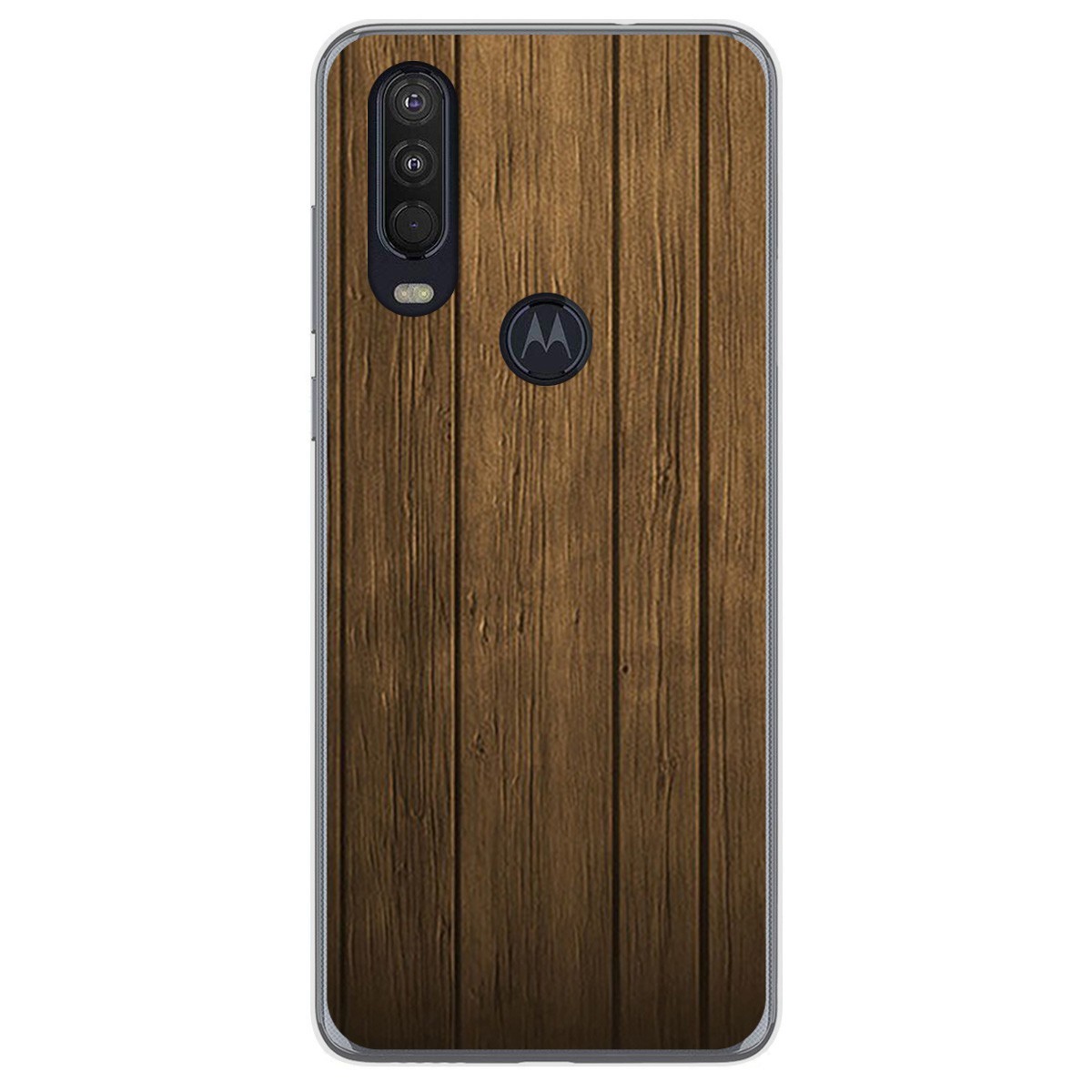 Funda Gel Tpu para Motorola One Action diseño Madera Dibujos