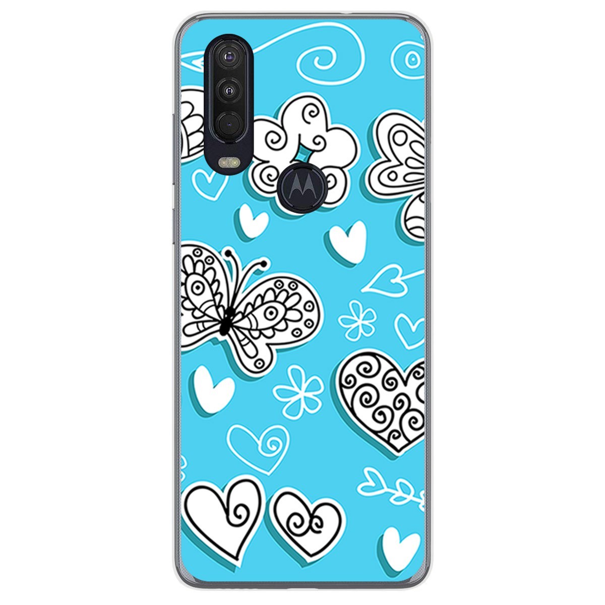 Funda Gel Tpu para Motorola One Action diseño Mariposas Dibujos