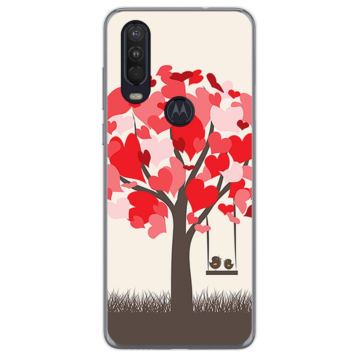 Funda Gel Tpu para Motorola One Action diseño Pajaritos Dibujos