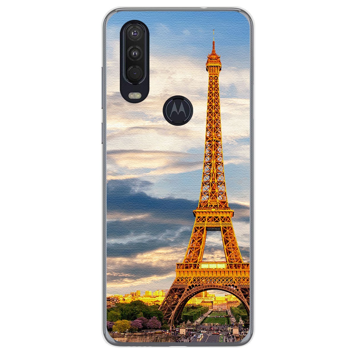 Funda Gel Tpu para Motorola One Action diseño Paris Dibujos