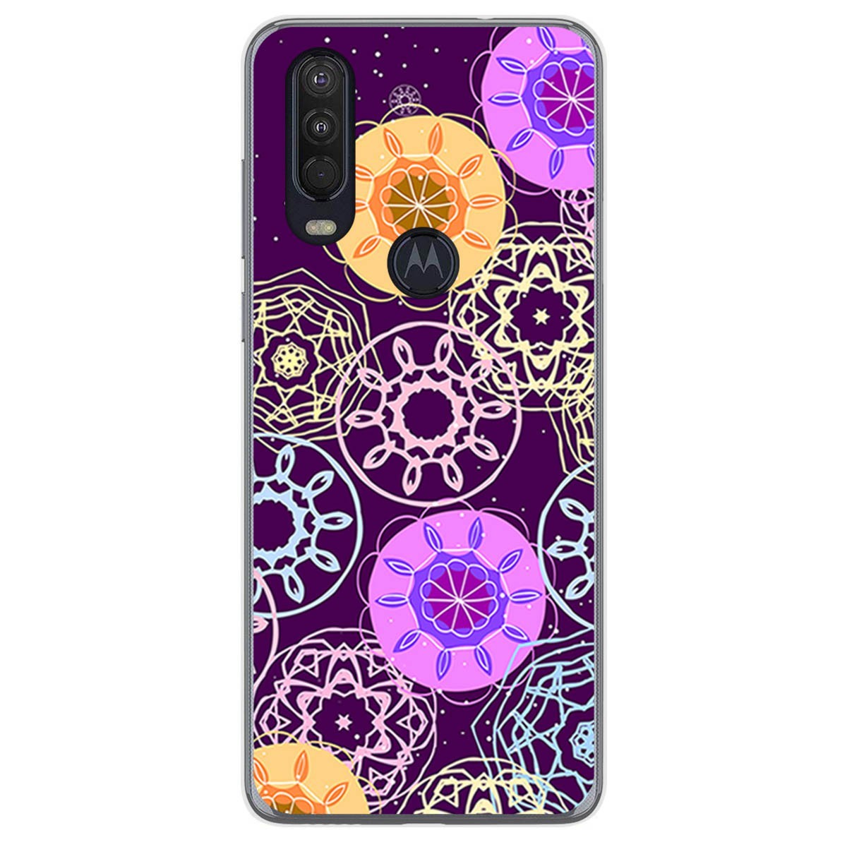 Funda Gel Tpu para Motorola One Action diseño Radial Dibujos