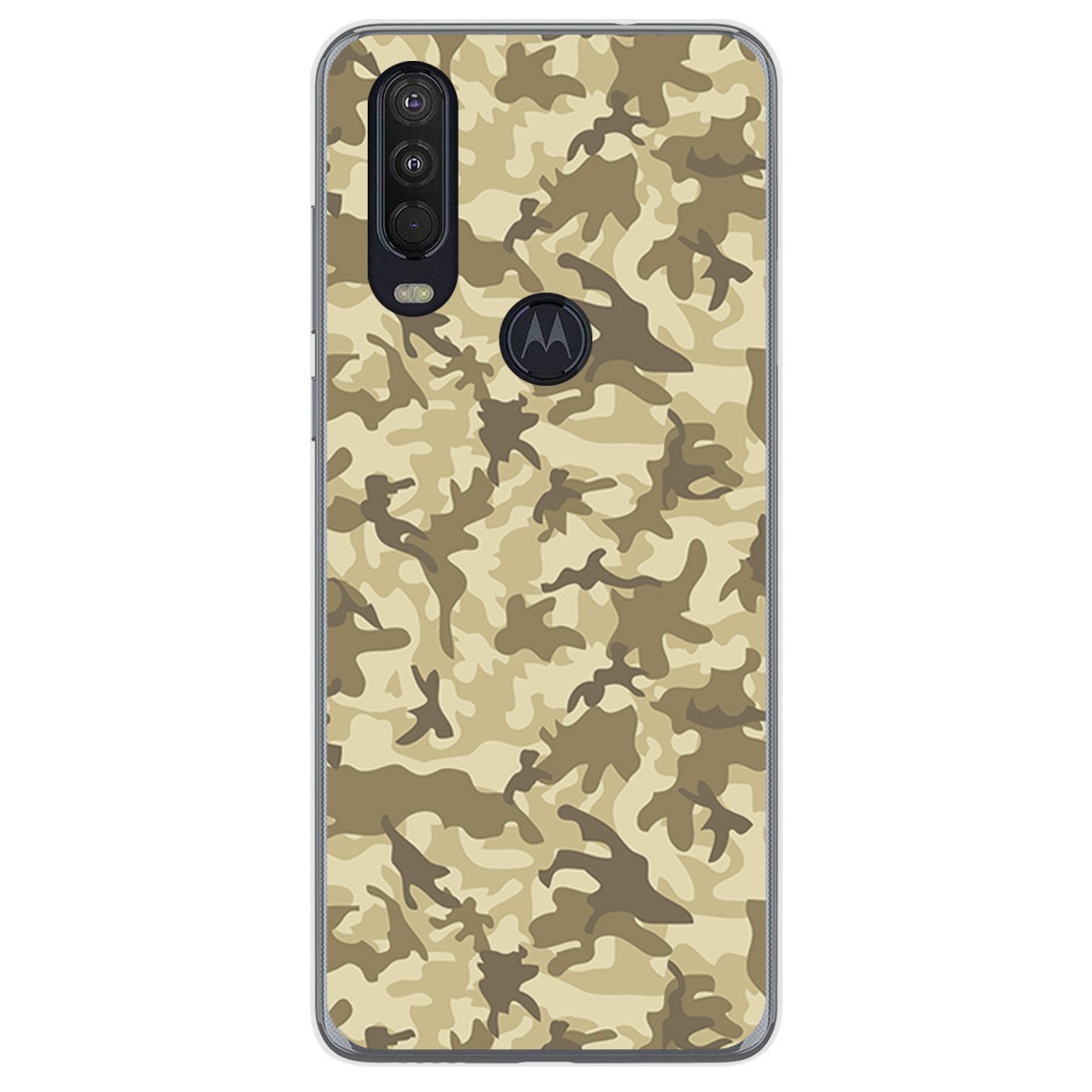 Funda Gel Tpu para Motorola One Action diseño Sand Camuflaje Dibujos