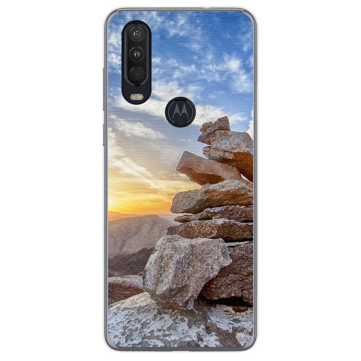Funda Gel Tpu para Motorola One Action diseño Sunset Dibujos