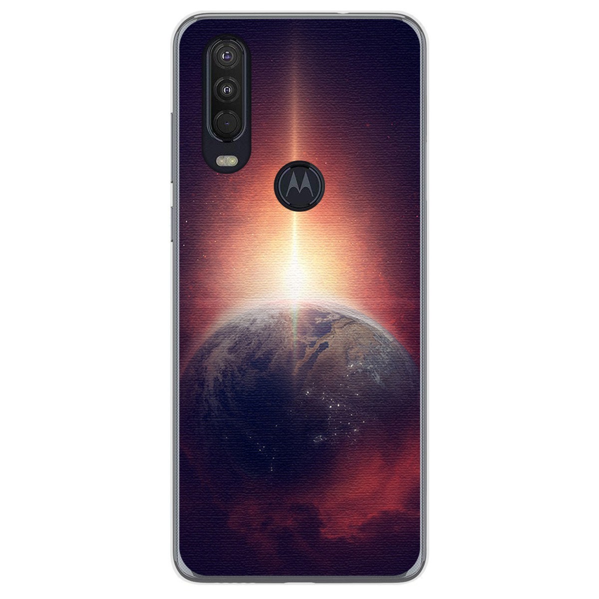 Funda Gel Tpu para Motorola One Action diseño Tierra Dibujos