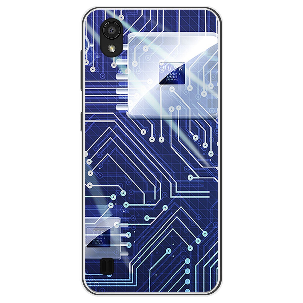 Funda Gel Tpu para Zte Blade A5 2019 diseño Circuito Dibujos