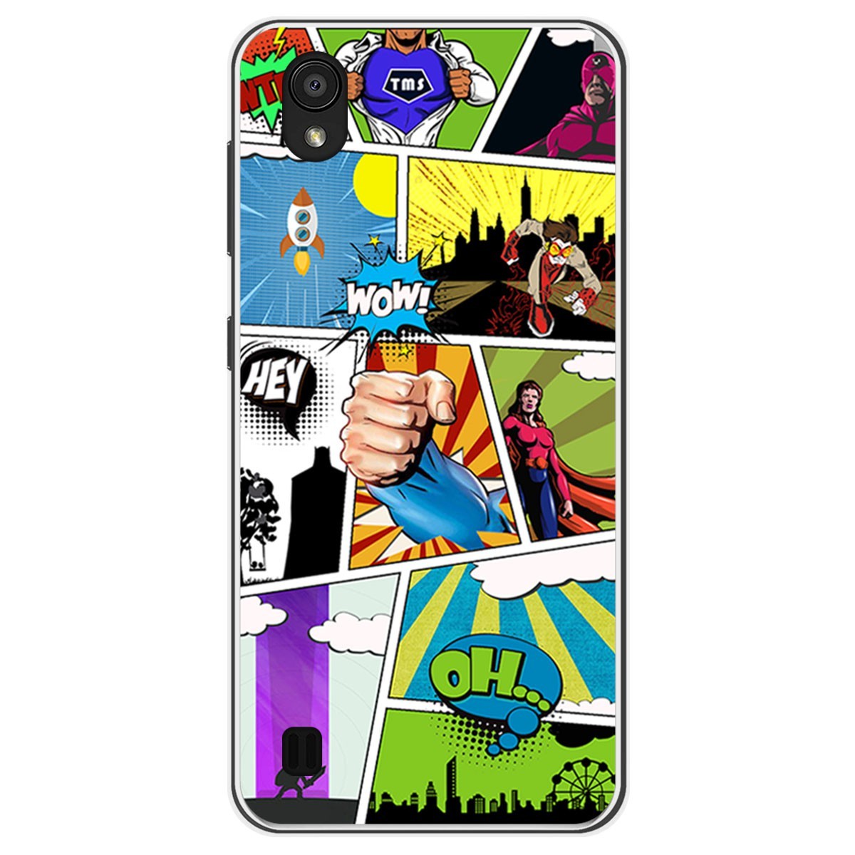 Funda Gel Tpu para Zte Blade A5 2019 diseño Comic Dibujos