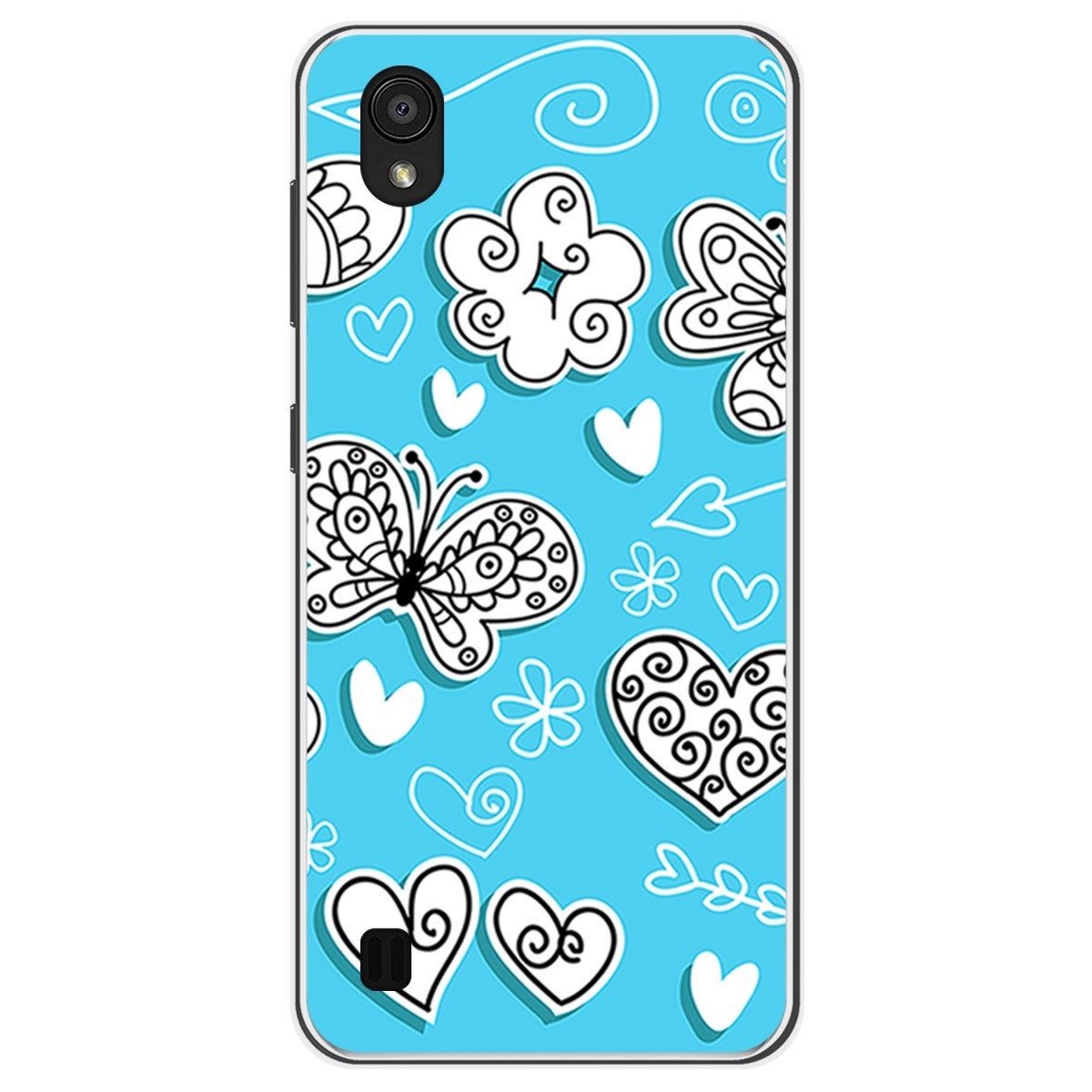 Funda Gel Tpu para Zte Blade A5 2019 diseño Mariposas Dibujos
