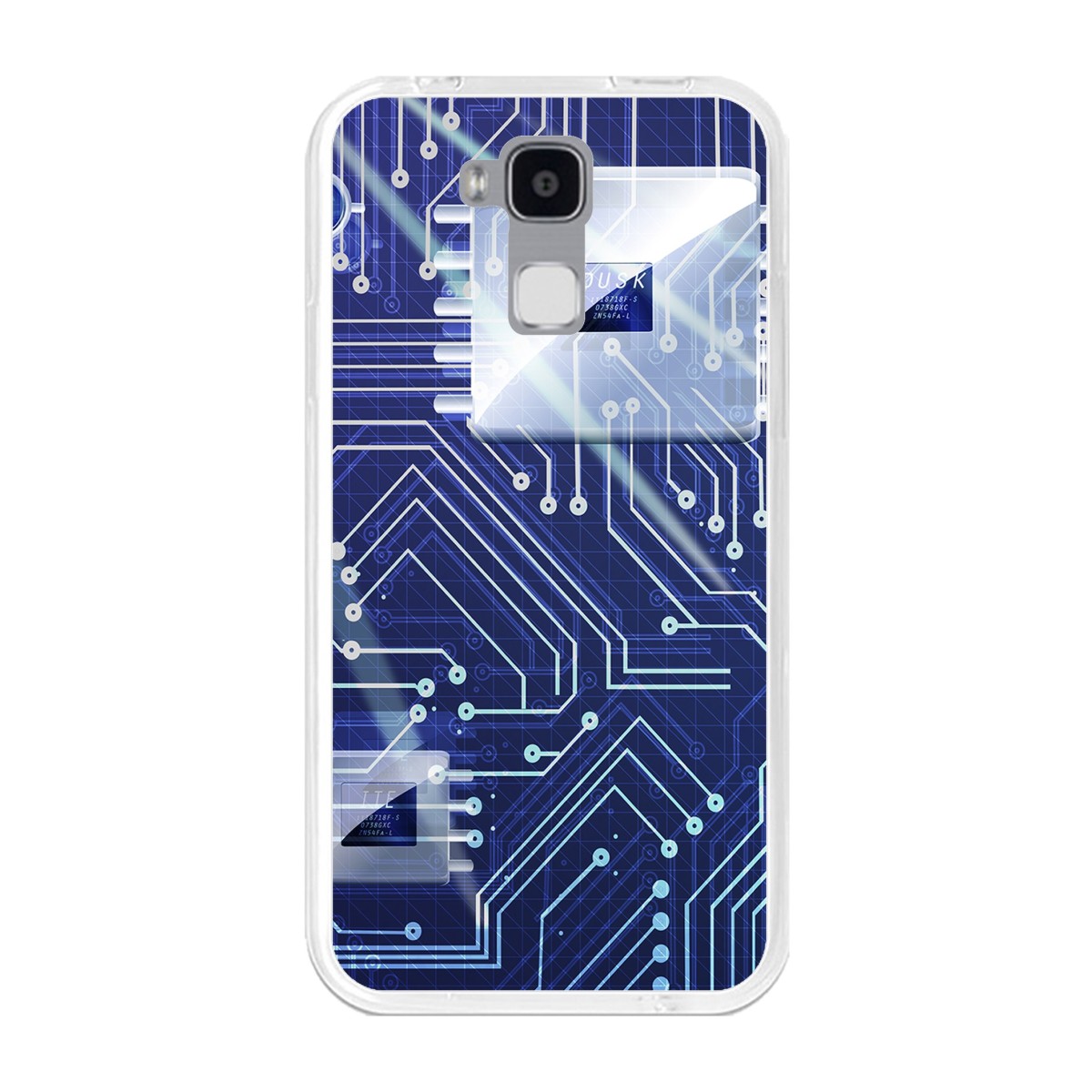 Funda Gel Tpu para Doogee Y6 / Y6C Diseño Circuito Dibujos