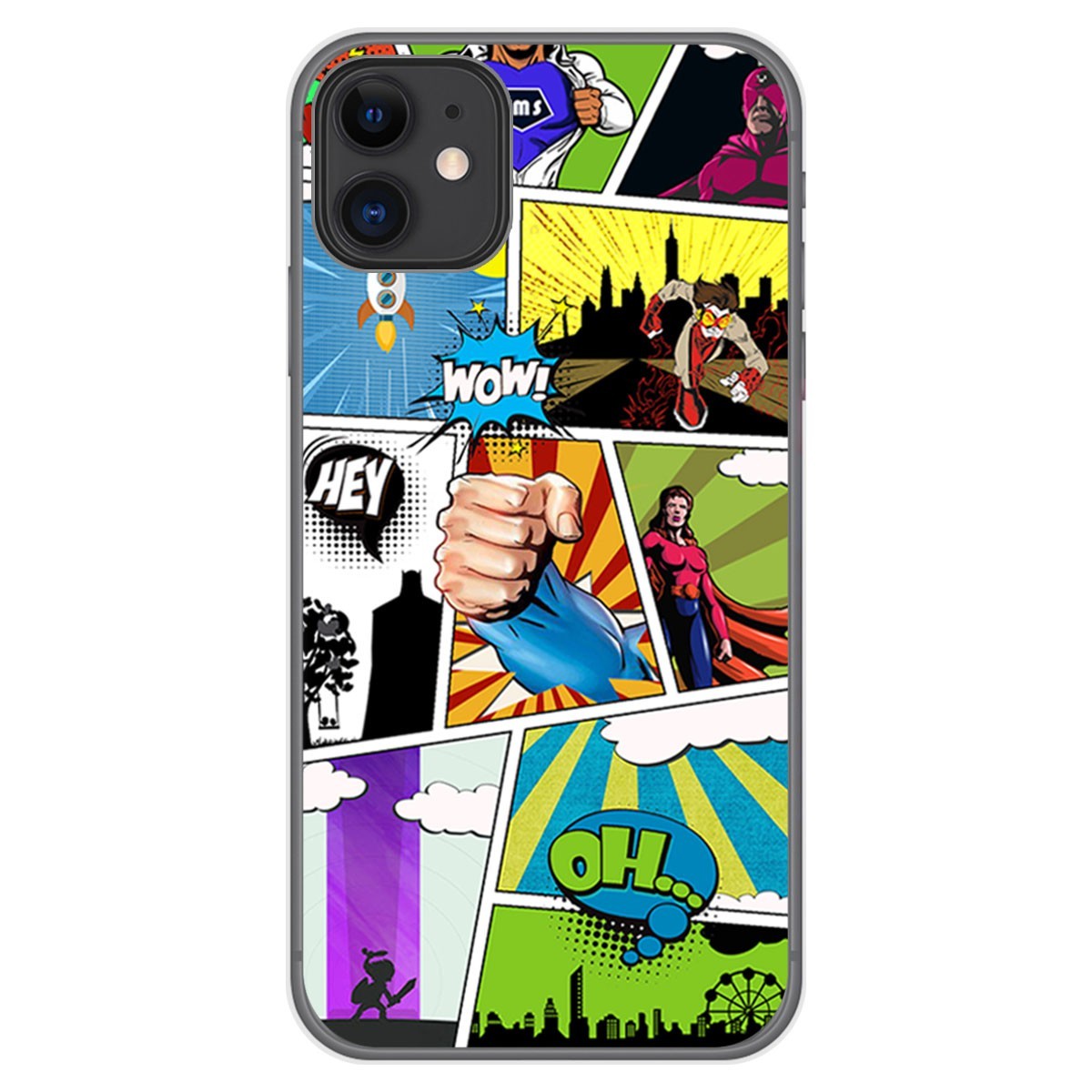Funda Gel Tpu para Iphone 11 (6.1) diseño Comic Dibujos