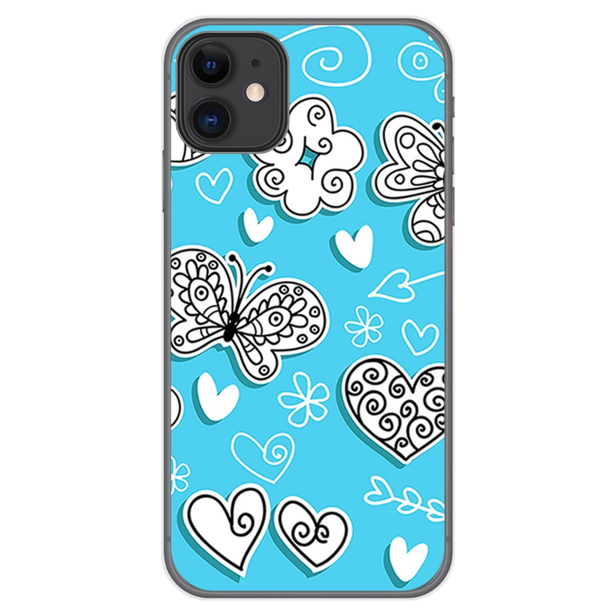 Funda Gel Tpu para Iphone 11 (6.1) diseño Mariposas Dibujos