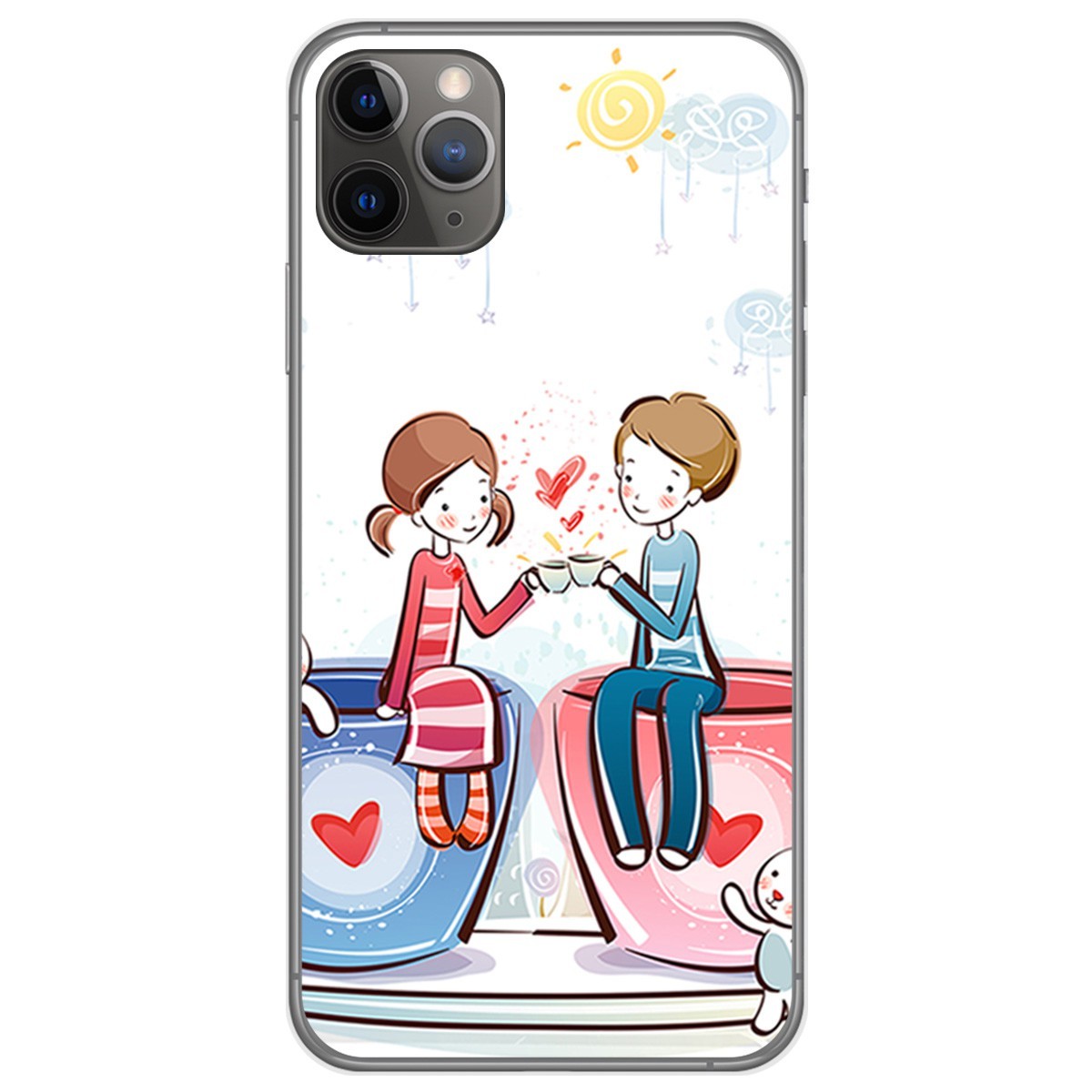 Funda Gel Tpu para Iphone 11 Pro (5.8) diseño Café Dibujos