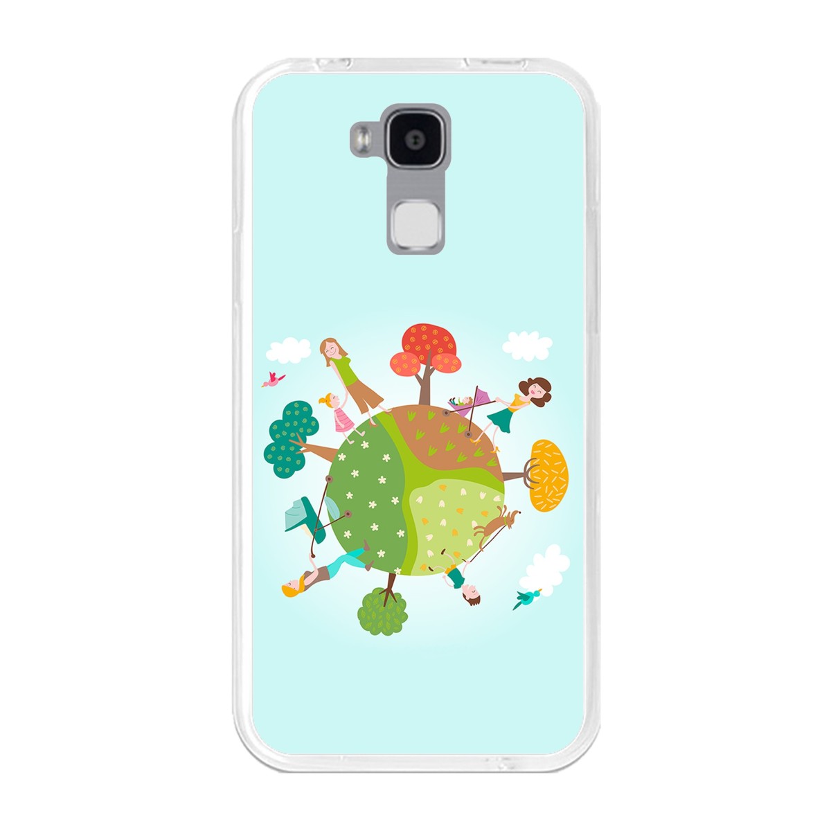 Funda Gel Tpu para Doogee Y6 / Y6C Diseño Familia Dibujos