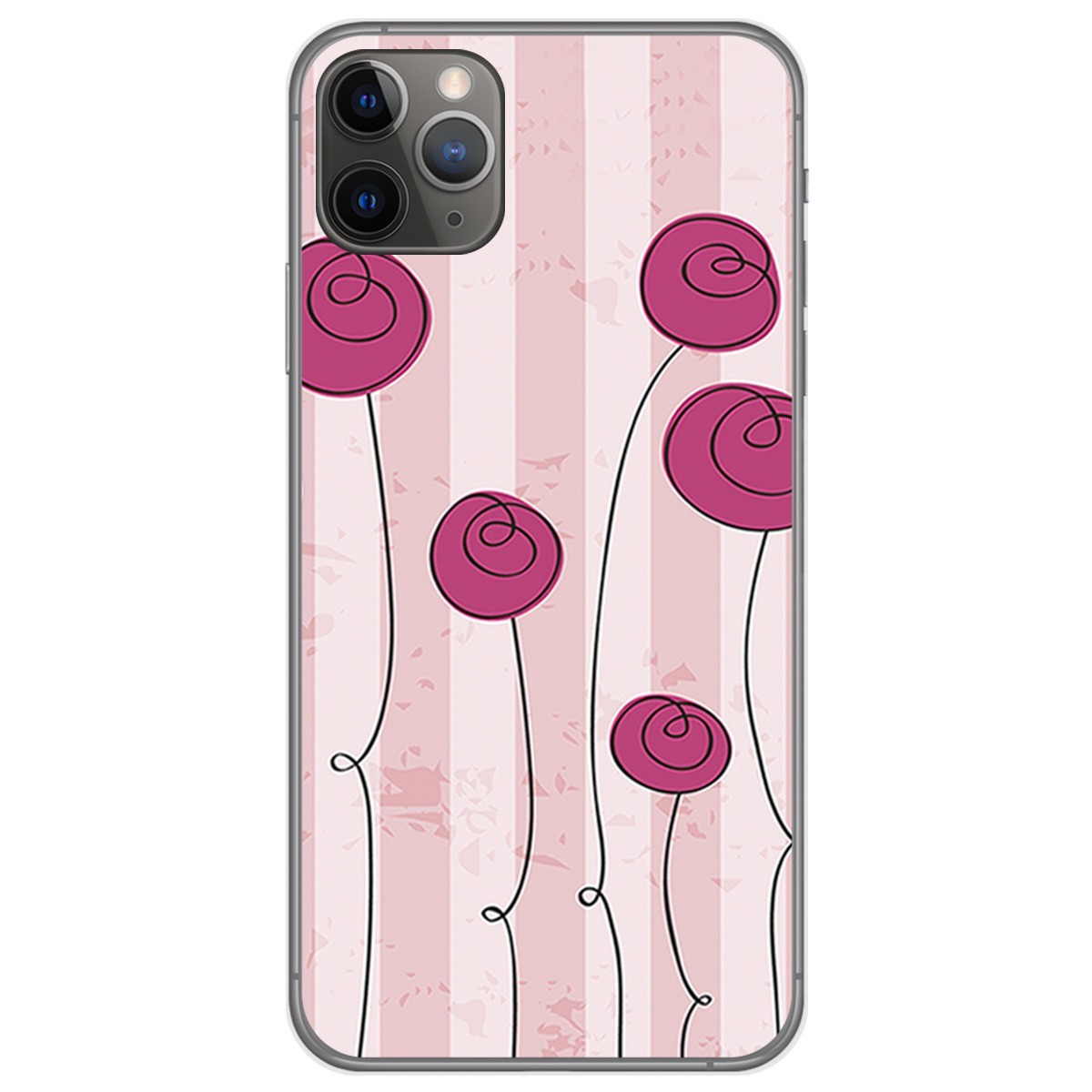 Funda Gel Tpu para Iphone 11 Pro (5.8) diseño Flores Vintage Dibujos