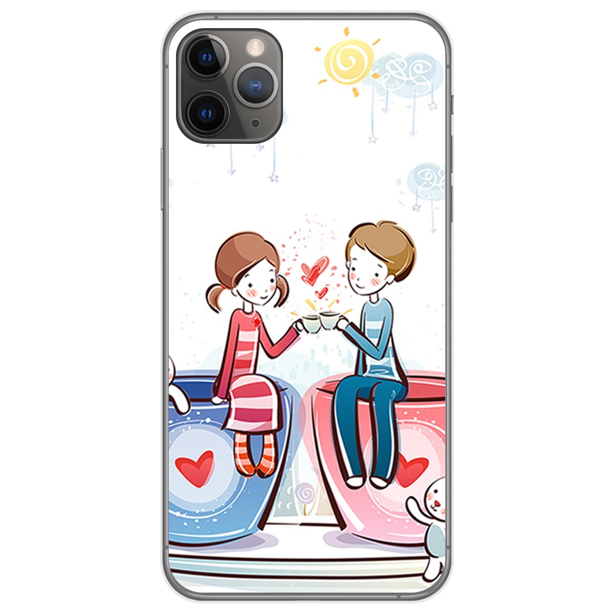Funda Gel Tpu para Iphone 11 Pro Max (6.5) diseño Café Dibujos