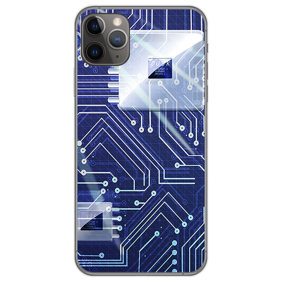 Funda Gel Tpu para Iphone 11 Pro Max (6.5) diseño Circuito Dibujos