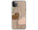 Funda Gel Tpu para Iphone 11 Pro Max (6.5) diseño Corazones Madera Dibujos