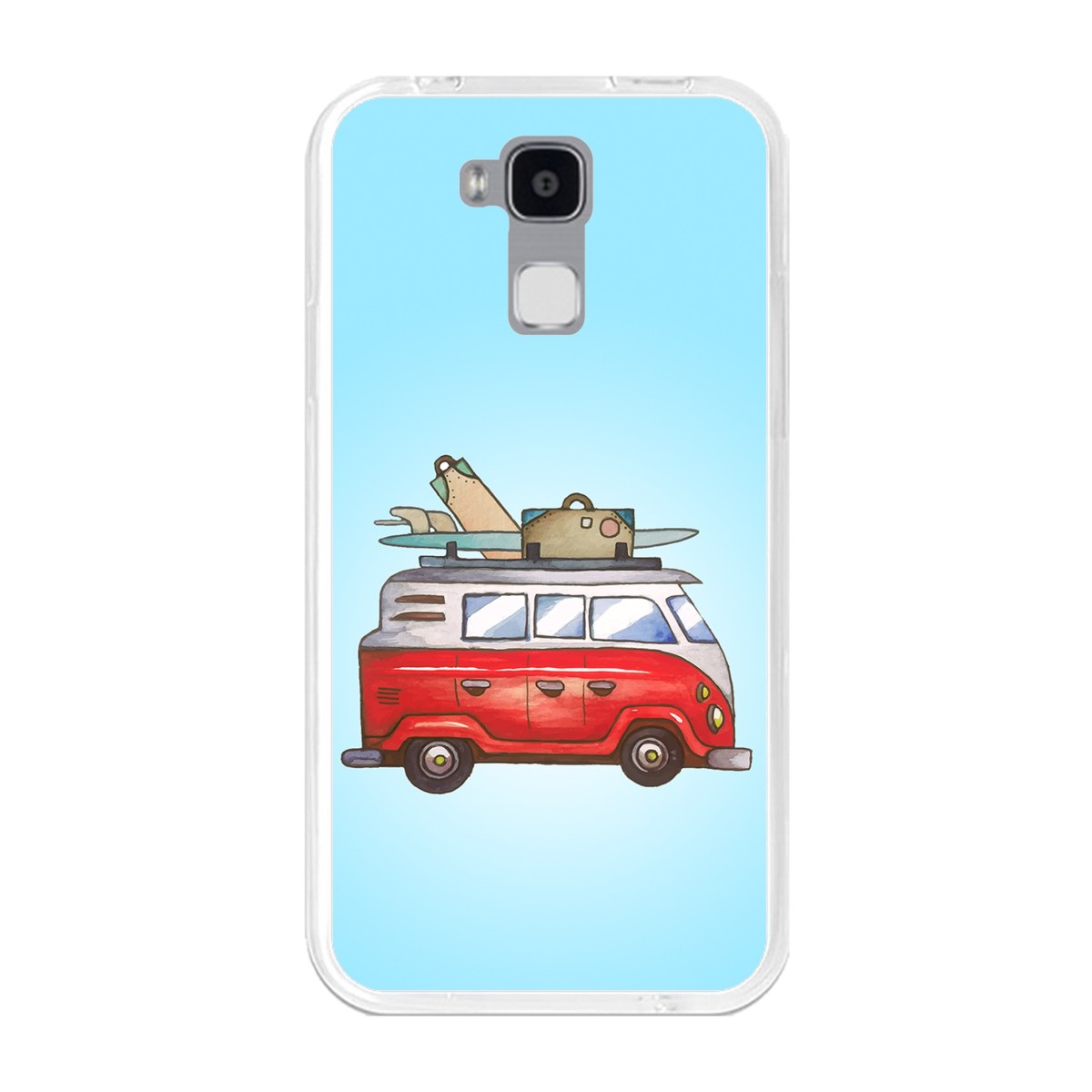 Funda Gel Tpu para Doogee Y6 / Y6C Diseño Furgoneta Dibujos