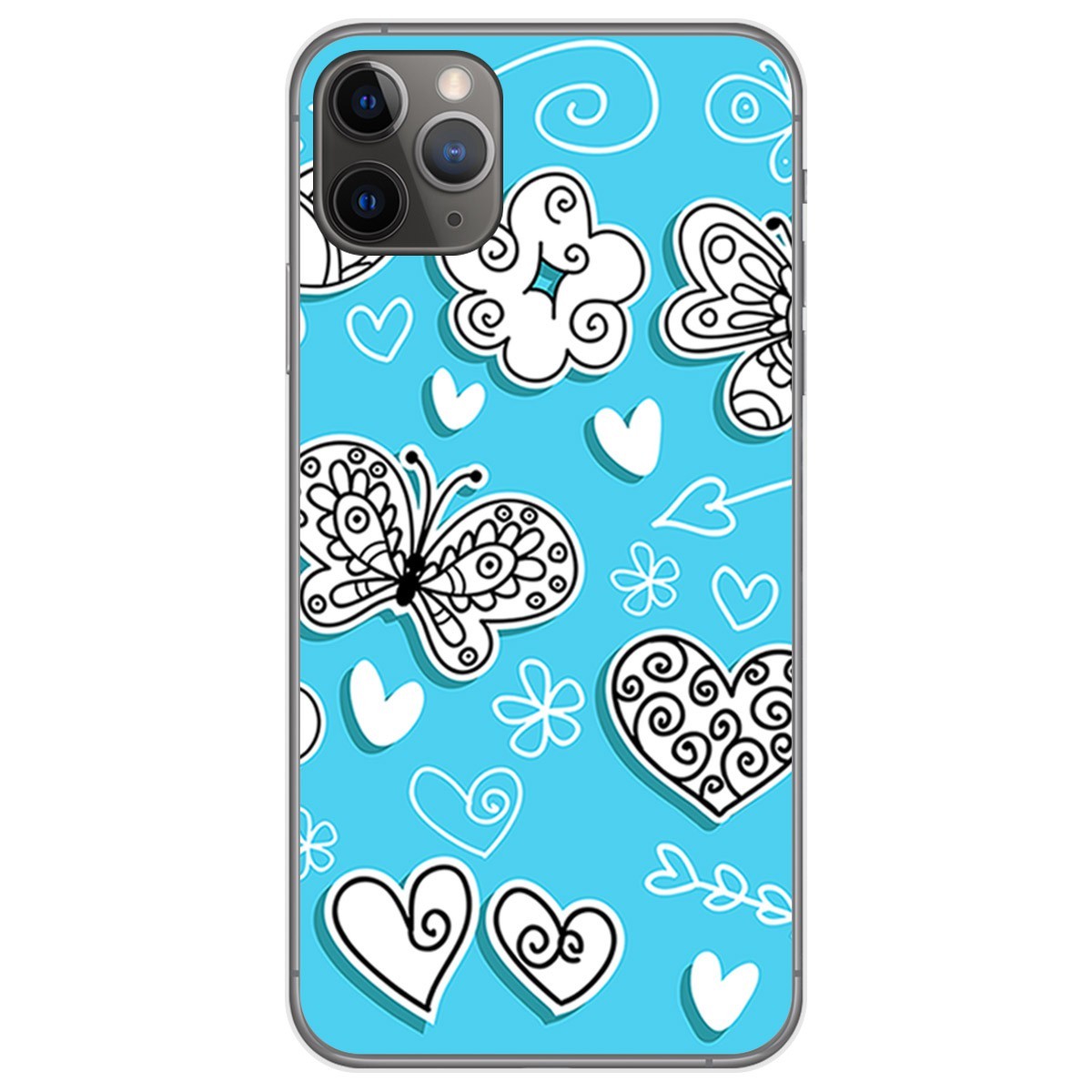 Funda Gel Tpu para Iphone 11 Pro Max (6.5) diseño Mariposas Dibujos