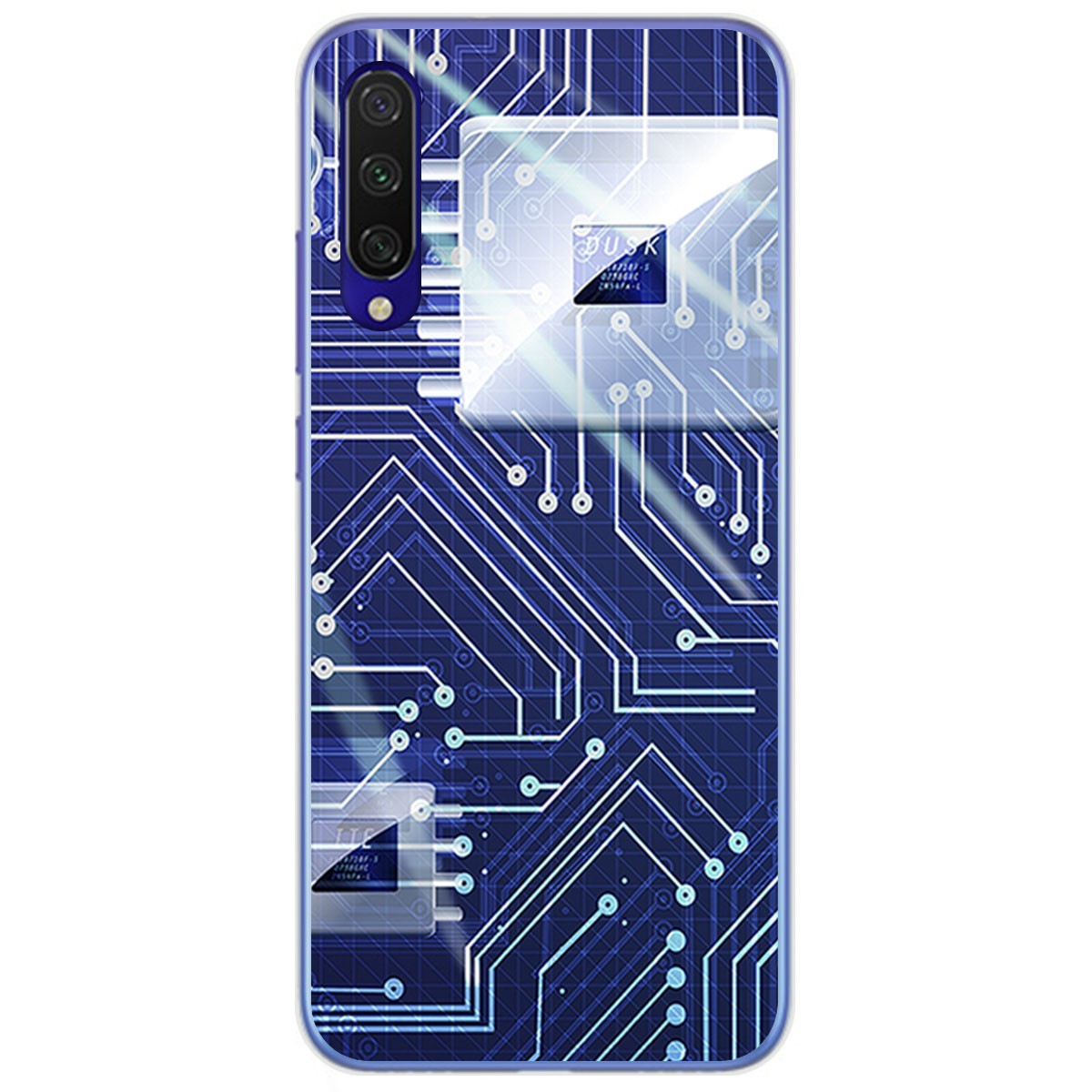 Funda Gel Tpu para Xiaomi Mi 9 Lite diseño Circuito Dibujos